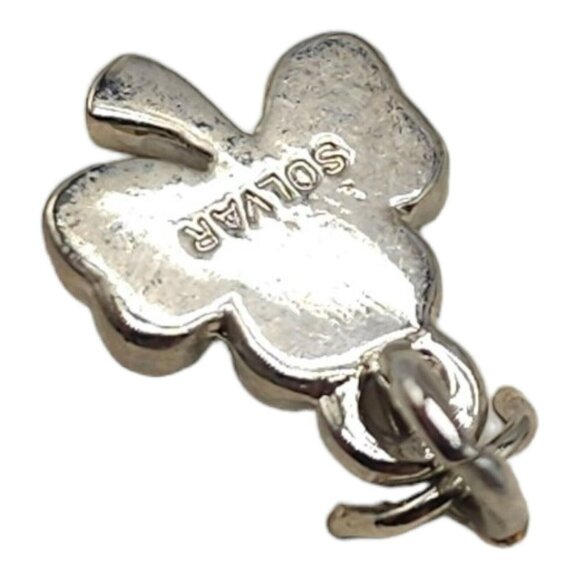 TARA Silver Plated Green Enamel Lucky Shamrock Slide Charm New Old Stock - Picture 3 of 4